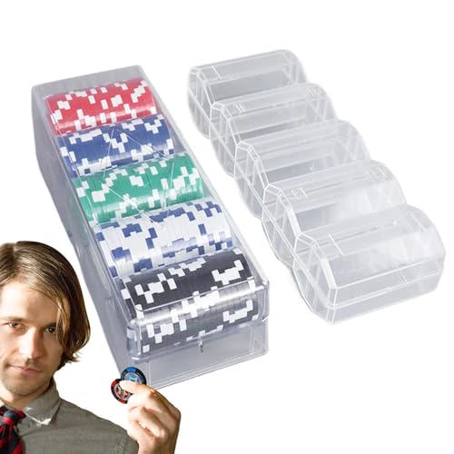 Mah Jong Chips für Spiele, Pokerspiele von Profis | Chip-Zähler mit Aluminiumetui für Spieleabende von Generic