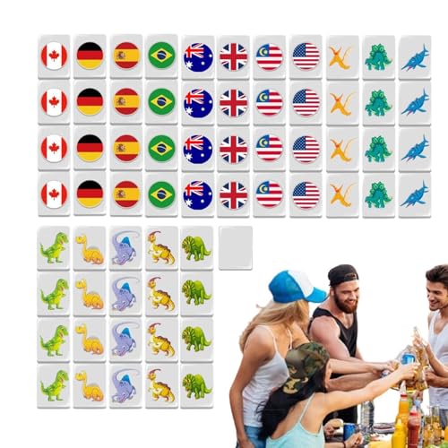Mahjong Fliesen Set, MAh Jongg Sets | Mahjong Block Puzzle Mahjong Set | Mah Jong Nationalflagge, 64 Ziegel Bausteine, Tragbare Partyspiele für einen Spieleabend Mahjong Fliesen Set, MAh Jongg Sets | Mahjong Block Puzzle Mahjong Set | Mah Jong Nationalflagge, 64 Ziegel Bausteine, Tragbare Partyspiele für einen Spieleabend von Generic