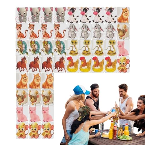 Mahjong Kartenspiel, Mahjong Blockspiel, lustiges traditionelles Mahjong Block-Stapelspiel, 48-teiliges Familienfeiern-Brettspiel zum Trainieren von Denkfähigkeiten von Generic