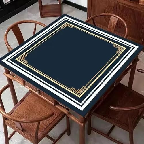 Mahjong-Matte, quadratisch, blau, mit Geräuschreduzierung, Spieltisch-Abdeckung für Poker, Karten, Tischbrettspiele und Legespiele (Blau-2, 80 x 80 cm, 31,5 x 31,5 Zoll) von Generic