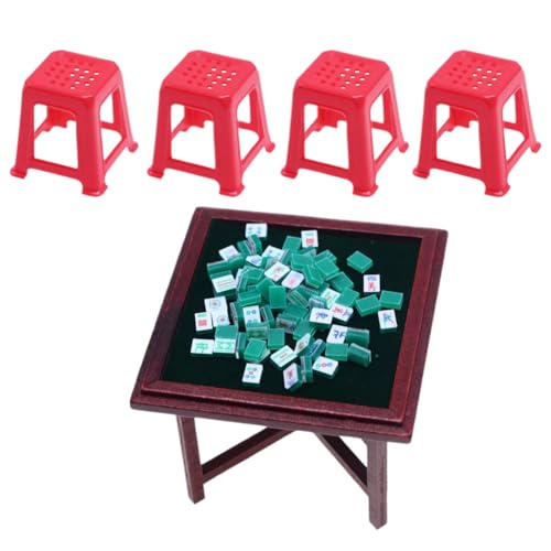 Mahjong Puppenhaus Set - Mahjong Dekoratives Puppenhaus für kleines Puppenhaus - Chinesisches Mahjong Puppenhaus Kit für Mädchen Kinder Neugeborene Mahjong Puppenhaus Set - Mahjong Dekoratives Puppenhaus für kleines Puppenhaus - Chinesisches Mahjong Puppenhaus Kit für Mädchen Kinder Neugeborene von Generic