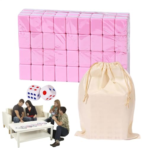 Mahjong Reise-Spielset, tragbar, mit großer Tasche, 144 langlebige Melamin-Fliesen, Brettspiel für Partys, Picknicks und Familienaktivitäten im Freien von Generic
