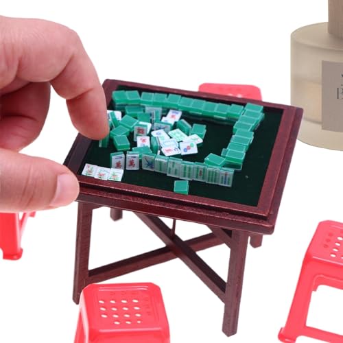 Mahjong-Set Für Puppenhaus, Chinesisches Kleines Mahjong-Set | Miniatur Mahjong Tischpuppenhaus Dekoration - Miniatur-Mahjong-Ornament-Set Für Puppenhaus, Mahjong-Set Für Puppenhaus, Chinesisches Kleines Mahjong-Set | Miniatur Mahjong Tischpuppenhaus Dekoration - Miniatur-Mahjong-Ornament-Set Für Puppenhaus, von Generic