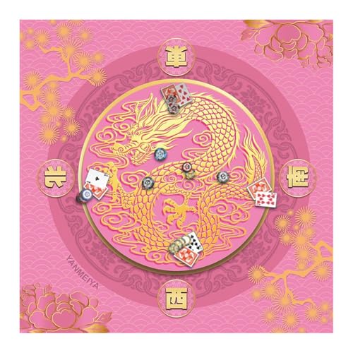 Mahjong Spielmatte, Spielmatte für Tisch | Spielkarten-Matte mit Geräuschreduzierung 27x27 Zoll - Tischmatte für Brettspiele, Tischdecke für Würfelspiele, Zubehör von Generic