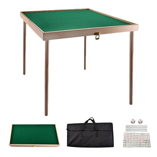 Mahjong Tisch – leichter Klapptisch aus chinesischem Holz | tragbar und langlebig | ideal für Spiele im Freien | einfache Lagerung und Einrichtung von Generic