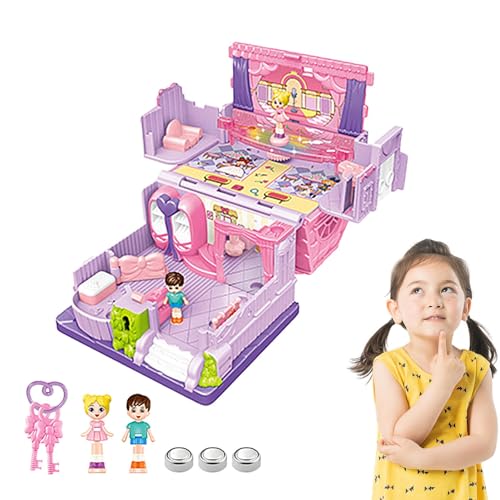 Maison De Princess Castle – Bauspiel für Simulationsspiele mit Lichtern | Traumhaus-Möbel, rosa Spielzeug für Mädchen, Haus, Weihnachtsdekoration, Geschenk von Generic