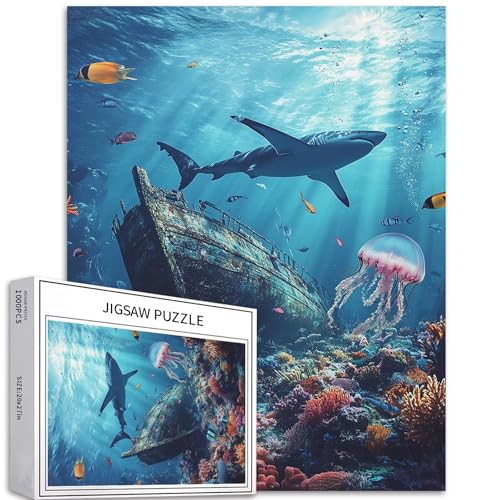 Majestic Whale Puzzle für Erwachsene, Ozeanfisch-Szene, Kunst-Puzzle, bunt, DIY-Puzzle, Heimdekoration, Geschenke, Familienpuzzle, perfekt für Spielabende, 50,8 x 68,9 cm, 1000 Teile Majestic Whale Puzzle für Erwachsene, Ozeanfisch-Szene, Kunst-Puzzle, bunt, DIY-Puzzle, Heimdekoration, Geschenke, Familienpuzzle, perfekt für Spielabende, 50,8 x 68,9 cm, 1000 Teile von Generic