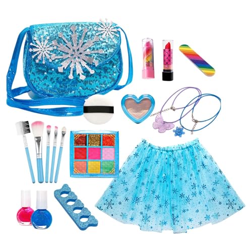 Make Up Kids Girl, waschbares Make-up-Set für Mädchen, 18 x echte Kosmetik-Spielzeug-Sets für Mädchen, Make-up-Set, komplettes Make-up-Set für kleine Mädchen, Weihnachten und Geburtstag von Generic