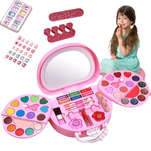 Make-up-Set für Mädchen – Waschbares Kosmetik-Set, ungiftiges Schönheitsspielzeug | Tragbares Tischset für Kinder, Fantasy-Rollen-Geschenk für Kinder von Generic