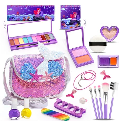 Make-up-Spielzeug, Make-up-Spielzeug | 19 x Spiel-Make-up-Set – echtes Make-up-Spielzeug für Mädchen, Make-up-Zubehör, waschbares Make-up-Spielzeug für Geburtstag und von Generic