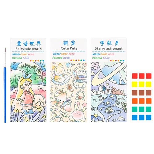 Malbuch mit Farbe, Aquarell-Malbuch für Kinder | Übungsheft für Aquarell für Kinder, Aquarell-Malbuch für Kinder mit 3 Themen, Malbuch aus Papier für a Malbuch mit Farbe, Aquarell-Malbuch für Kinder | Übungsheft für Aquarell für Kinder, Aquarell-Malbuch für Kinder mit 3 Themen, Malbuch aus Papier für a von Generic