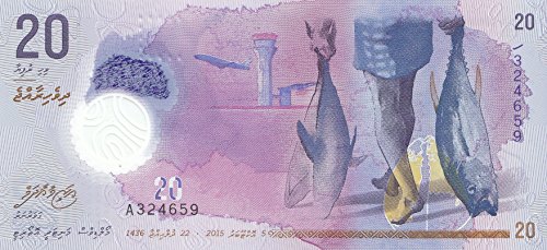 Malediven Pick-Nr: 27 bankfrisch (I) 2015 20 Rufiyaa Polymer (Banknoten für Sammler) von Generic