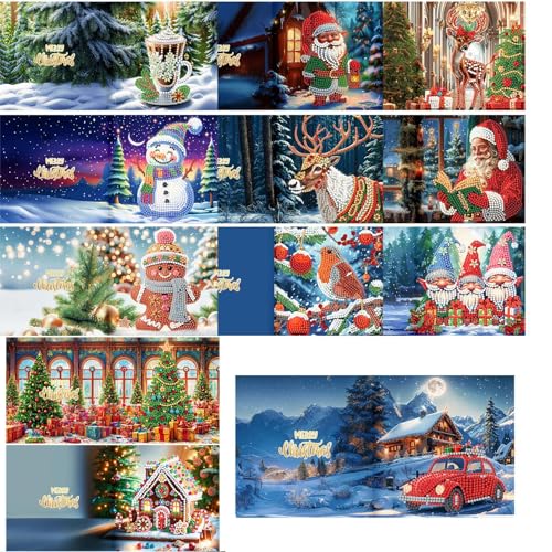 Malkarten, Grußkarten mit Malerei, Weihnachtskarten mit Strasssteinen, lustige Weihnachtskarten mit Malerei, 12 Grußkarten mit Pin Malkarten, Grußkarten mit Malerei, Weihnachtskarten mit Strasssteinen, lustige Weihnachtskarten mit Malerei, 12 Grußkarten mit Pin von Generic