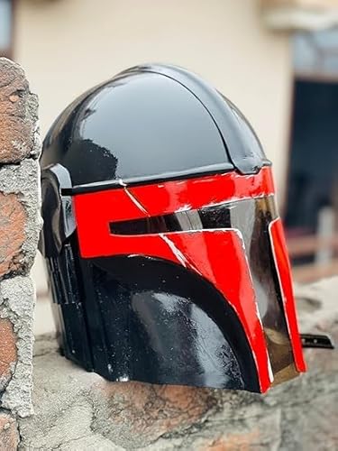Mandalorianischer Helm, tragbar, rot, schwarz, mit Kettenriemen, Geschenkartikel, Rollenspiel-Kostüm, Heim-/Bürodekoration, Geburtstagsgeschenk Mandalorianischer Helm, tragbar, rot, schwarz, mit Kettenriemen, Geschenkartikel, Rollenspiel-Kostüm, Heim-/Bürodekoration, Geburtstagsgeschenk von Generic