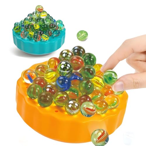 Marble Balance-Spiel, 60-teiliges Set mit Challenge-Karten und Speicher, aufregendes Family Party-Spiel für 1-6 Spieler, Reisen Geburtstagsfeiertag Geschenk Yellow von Generic