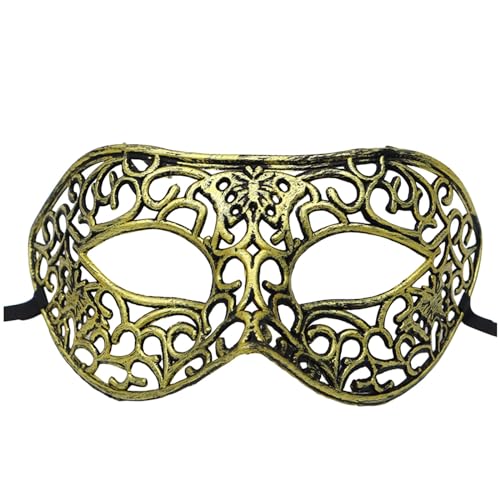 Maskerade Maske Damen Karneval Party Kostüm Venezianische Masken Karneval Abendkleid Tanz Party Augenmaske Maskerade Maske (Gold, One Size) von Generic