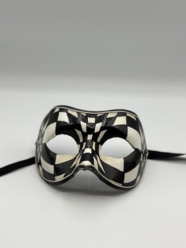 Maskerade Maske für Männer und Maskerade Maske für Frau Handgemachte venezianische Maske in schwarz und weiß. von Generic