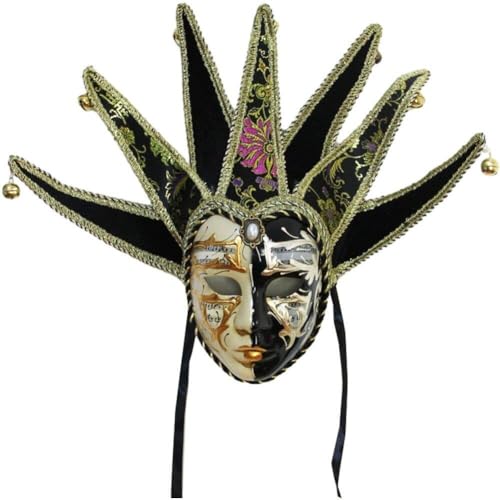 Maskerade-Maske venezianische Narrenmaske Vollgesichts-Mardi-Gras-Maske Kostüm Ballmaske Anziehzubehör von Generic