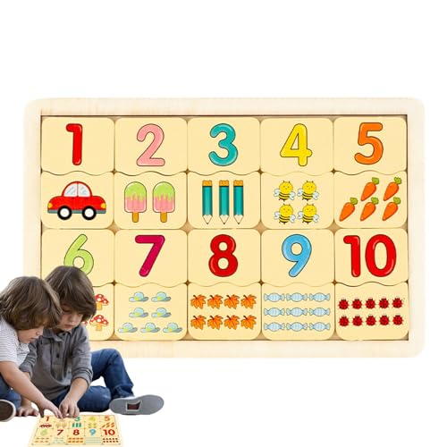 Matching Puzzles für Kinder, Lernspiele | Zahlen Matching Puzzle aus Holz | Tragbare Früherziehungsspielzeuge, niedliche Lernspielzeuge für Matching Puzzles für Kinder, Lernspiele | Zahlen Matching Puzzle aus Holz | Tragbare Früherziehungsspielzeuge, niedliche Lernspielzeuge für von Generic