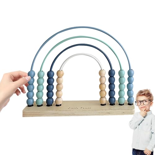Math Abacus – Perlenzähler-Spielzeug, Math Abacus | Zählrahmen, Miniatur-Zählrahmen, pädagogischer mathematischer Manipulationsrahmen aus Holz, Abakus mit 4 Reihen für die Mathe von Generic