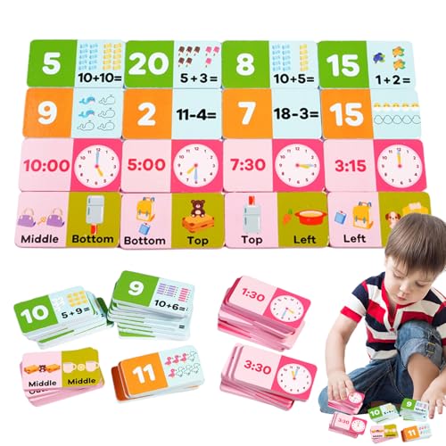 Mathe-Lernspiele Ab Klasse 1 - Holzspielzeug Lernset Für Vorschule,Vorschule Lernspielzeug Mit Zeitbewusstsein & Worterkennung Für Kinder 6-8 Jahre & Mädchen Mathe-Lernspiele Ab Klasse 1 - Holzspielzeug Lernset Für Vorschule,Vorschule Lernspielzeug Mit Zeitbewusstsein & Worterkennung Für Kinder 6-8 Jahre & Mädchen von Generic