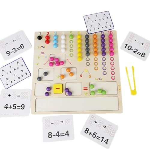Mathe-Perlen für Kinder, Zahlen-Mathe-Zählspielzeug,Montessori Mathe-Lernspielzeug | Vorschulaktivitäten, Früherziehungsspiele für praktische Fähigkeiten und Feinmotorik von Generic