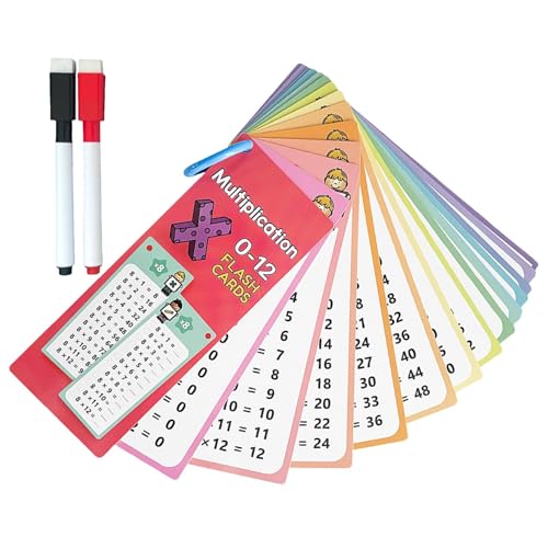 Mathematische Flash-Karten, Multiplikationsspielkarten – 15 x Flash-Karten zum Lernen, Flash-Karten für das Studium mathematischer Gleichungen, mit trocken abwischbaren Stiften, pädagogische Werkzeuge Mathematische Flash-Karten, Multiplikationsspielkarten – 15 x Flash-Karten zum Lernen, Flash-Karten für das Studium mathematischer Gleichungen, mit trocken abwischbaren Stiften, pädagogische Werkzeuge von Generic