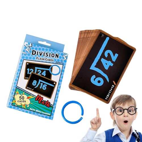 Mathematische Flash-Karten – Multimathematische Flash-Karten für insgesamt 50 Karten, ansprechende Flash-Karten | Interaktives Lernwerkzeug für Kindergarten, Multiplikation und Zählerteilung von Generic
