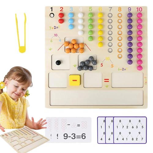 Mathematische Perlen Spielzeug für Kinder, Mathematische Perlentafel, Zählspielzeug aus Holz, Mathematiktafel aus Holz für Kinder, pädagogische mathematische Spiele, Spielzeug für von Generic