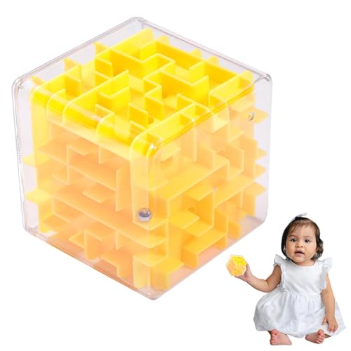 Maze Cube - Lernspielzeug zur Problemlösung, 3D-Kopfnuss-Puzzle für Kinder | Rollende Kugel-Maze-Spiel, Lernwürfel-Spielzeug, tragbares Fidget-Puzzle, lustige Gehirnherausforderung für und Mädc von Generic