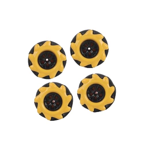 Mecanum 48mm Rollen für Roboterauto - Omni Wheel Ersatzteile | 2 Paar links und rechts ABS Rad Gelb Schwarz Kompatibel mit Roboter-Fahrgestellsets für Robotik u Mecanum 48mm Rollen für Roboterauto - Omni Wheel Ersatzteile | 2 Paar links und rechts ABS Rad Gelb Schwarz Kompatibel mit Roboter-Fahrgestellsets für Robotik u von Generic