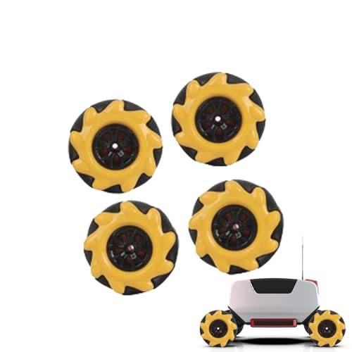 Mecanum Wheels Roboterzubehör | Präzisions- für intelligente RC-Autos, inklusive linker und rechter Radpaare | Perfektes Upgrade für Robotik-Kits, DIY-Roboterprojekte und mechanische Steuerungssy von Generic