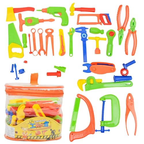 Mechaniker-Werkzeug-Set für Spielzeug, Simulationsspiel-Kits in aller Sicherheit, Bauwerkzeug, 33-teiliges Spielzeug | Werkzeuge für die Werkzeugbank für Kleinkinder, Mechaniker-Werkzeug-Set für Spielzeug, Simulationsspiel-Kits in aller Sicherheit, Bauwerkzeug, 33-teiliges Spielzeug | Werkzeuge für die Werkzeugbank für Kleinkinder, von Generic