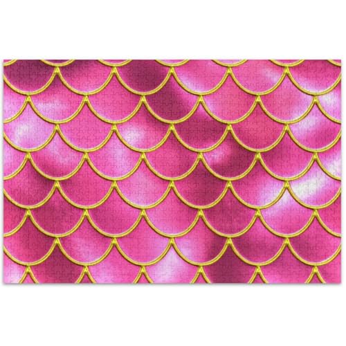 Meerjungfrauen-Puzzle, Fischschuppen, Rosa, Erwachsene, 500 Teile, Kunstdekor, Malerei, individuelles Geschenk, einzigartiges Spiel-Tech-Geschenk, 500 Stück von Generic