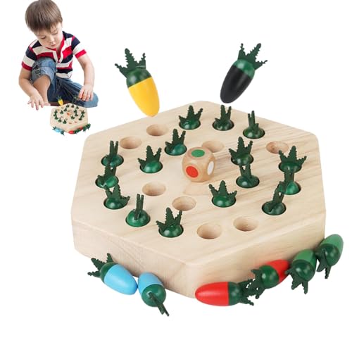 Memory-Schachspiel, Karottenspielzeug | Karotten-Memory-Spiel aus Holz für Kinder | Frühpädagogisches Spielzeug zur Förderung praktischer Fähigkeiten für Kinder ab 3 Jahren von Generic