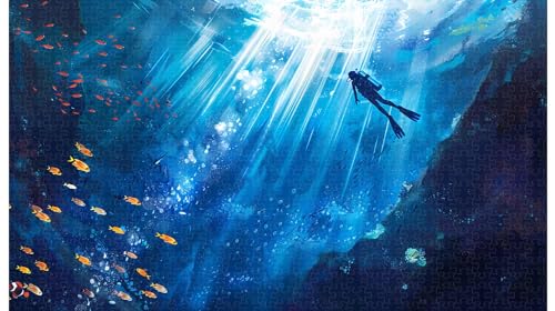 Menschlicher Maßstab im Blue Hole: 1000-teiliges Puzzle zur Erforschung der Tiefsee (A ; 1000 Piece) von Generic
