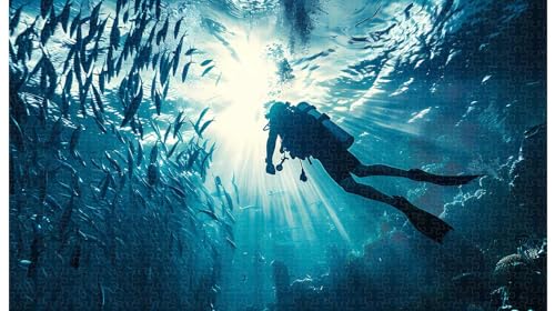 Menschlicher Maßstab im Blue Hole: 1000-teiliges Puzzle zur Erforschung der Tiefsee (B ; 1000 Piece) von Generic