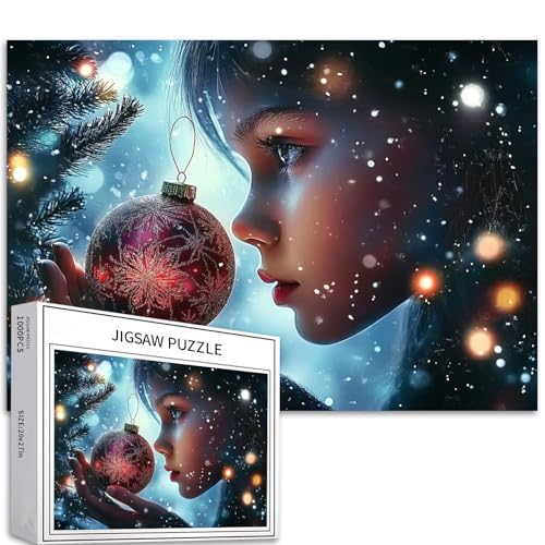 Merry Chrismas 1000-teiliges Puzzle für Erwachsene und Anfänger, niedliches Mädchen-Puzzle, 68,6 x 50,8 cm, buntes DIY-Puzzle, für Heimdekoration, Geschenke, Familienpuzzle, perfekt für Spieleabende Merry Chrismas 1000-teiliges Puzzle für Erwachsene und Anfänger, niedliches Mädchen-Puzzle, 68,6 x 50,8 cm, buntes DIY-Puzzle, für Heimdekoration, Geschenke, Familienpuzzle, perfekt für Spieleabende von Generic