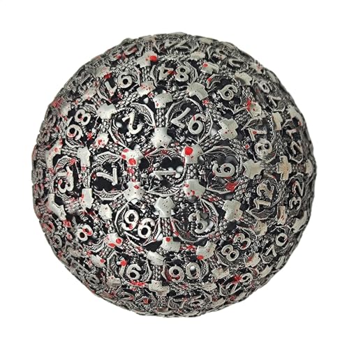 Metal Polyhedral Dice - Single 100 Sided Dice, Metal dnds Dice | Role-Playing Solid Metal RPG Dice, Polyhedral Dice, High Precision Entertainment Tool for Serious Gamers and Collectors von Generic