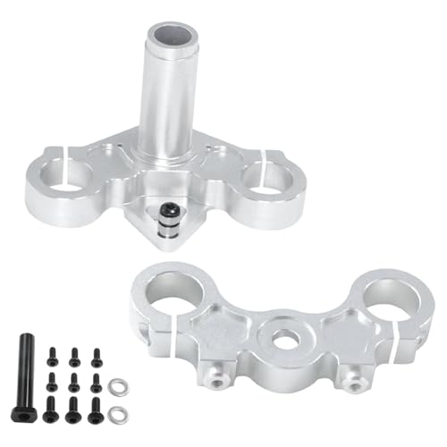 Metall Triple Clamp Kit vorne Suspension Feste Klemme RC-Fahrrad-Ersatzteil für 1/4 - Motorrad Ersetzen Sie Teile Ersetzen Sie Teile, Silber Metall Triple Clamp Kit vorne Suspension Feste Klemme RC-Fahrrad-Ersatzteil für 1/4 - Motorrad Ersetzen Sie Teile Ersetzen Sie Teile, Silber von HuadaXtai