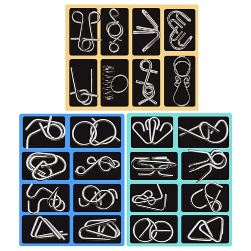 Metalldraht -Puzzle -Set - Bildungshirntraining Spielzeug 24 Stücke 3D Challenge | Kinder, Tochter, Sohn, Schüler, Mädchen, Junge, Familie, Teenager, Jung, Frauen, Männer, Weisheit spielen, Spielparty von Generic