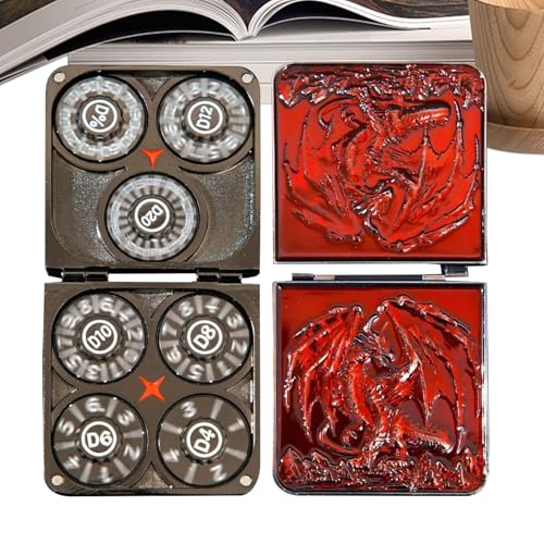 Metallwürfel Set - Magnethülle mit Drachenwürfel | Nachtrolle für Game Night Birthday Freunde Hogar Family Office Erwachsene Fun Party Wochenenden von Generic