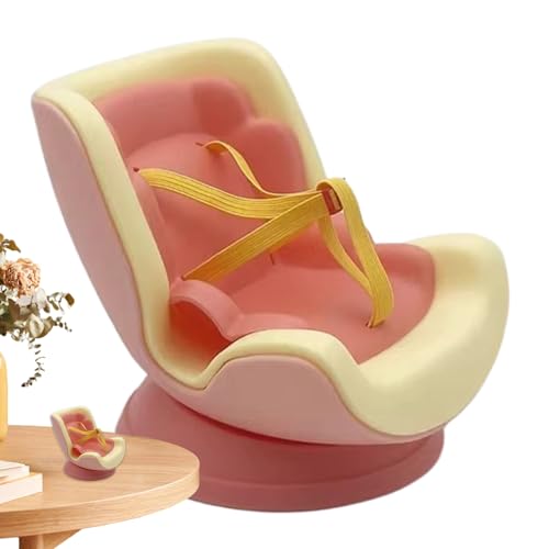 Mini Doll Autositz, Puppenautositz - Plüschpuppensicherheit Sitz | Realistische Desktop -Ornament, Auto -Vent -Clip -Mini -Spielzeugauto -Autositz für Bücherregaler von Generic