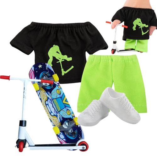 Mini Finger-Skateboard-Set - Fingerspitzen-Scooter mit Fingerschuhhose | Interessantes Fingerspielzeug für Kinder, Mini Fingerspielzeug Weihnachtsgeschenk von Generic