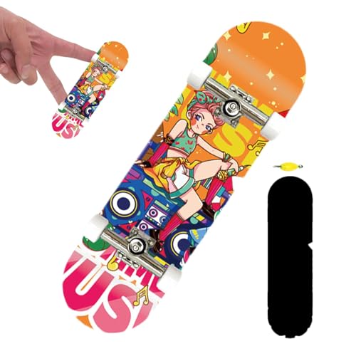 Mini-Skateboards für Finger, Fingerspielzeug-Skateboards - Holzgriffbretter für Kinder,Kleines Reise-Fingerbrett, farbenfrohes Skateboard-Spielzeug für die Hand-Auge-Koordination von Generic