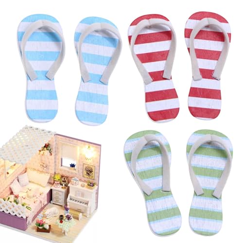 Mini Sliphore - Kleine Sommersandalen, Puppenschuhe Gegenstände | Kleine Stücke Dekorative Schuhe, Realistische Fotografie Szenen Für Zu Hause Stil Ornament A von Generic