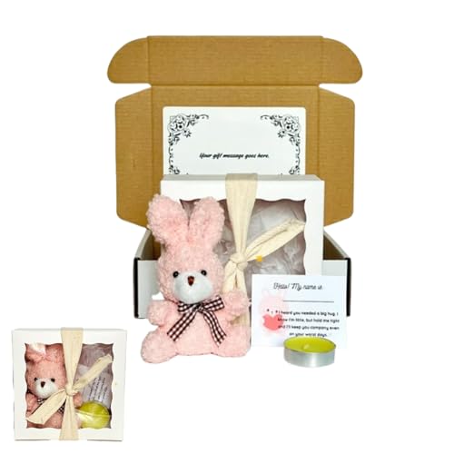 Mini Umarmung Hase Pocket Umarmung, Ostergeschenk Plüsch-Geschenkbox mit Gedichtkarte, süßer handgefertigter Hase emotionaler Unterstützung, Geschenk für Frauen, Lehrer, Freunde (#A) von Generic