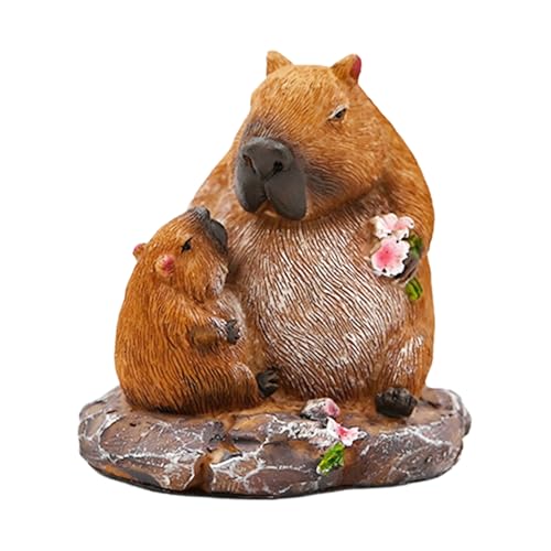 Mini -capybara Figuren aus Kunstharz - Capybara Figuren - Figuren aus Kunstharz - Figuren von Kleintieren für Büro | Tier Mutter mit Junge Gartenstatue Deko P Mini -capybara Figuren aus Kunstharz - Capybara Figuren - Figuren aus Kunstharz - Figuren von Kleintieren für Büro | Tier Mutter mit Junge Gartenstatue Deko P von Generic