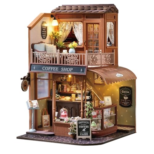 Miniatur Haus Bausatz | Mini Holz Puppenhaus Bausatz | Eltern-Kind Bindung Aktivität Holz Bastelset Für Jugendliche Kinder Erwachsene Familie von Generic