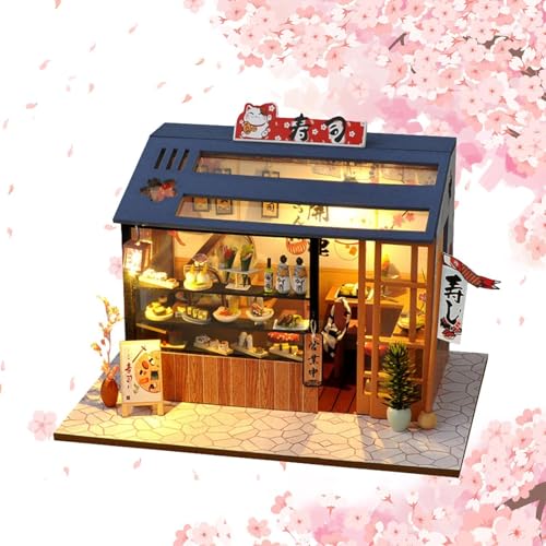 Miniatur-Haus-Set – Detailliertes Puppenhaus-Zubehör, tragbares Puppenhaus aus , kreatives LED-Licht, kreatives Design Miniatur-Haus-Set – Detailliertes Puppenhaus-Zubehör, tragbares Puppenhaus aus , kreatives LED-Licht, kreatives Design von Generic